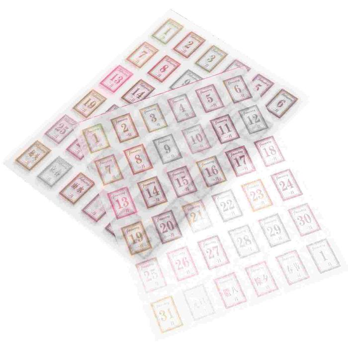 12 Lembar buku tempel stiker kalender harian stiker perencana tahun