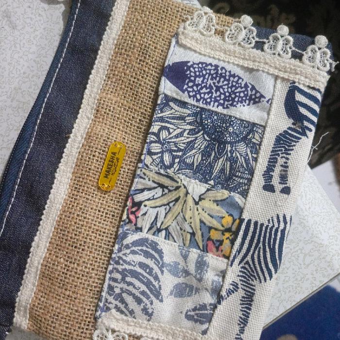 Dompet Mini Pouch Makesha Handmade serian Denim Perca