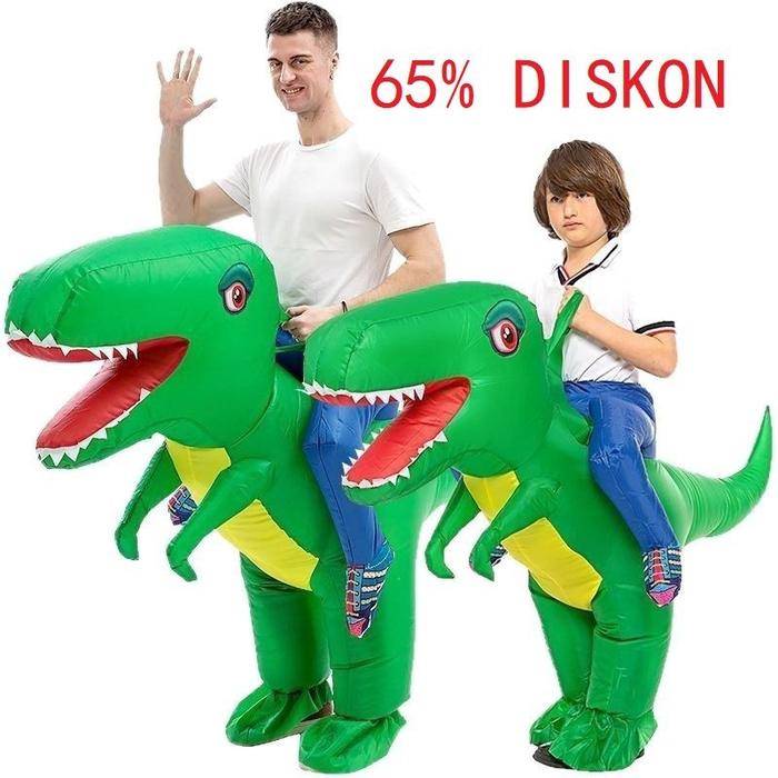 Kostum Dino Tirex Anak Inflatable 3-Detik Naik Badut Ulang Tahun Cosplay Lucu 80-190 Cm Blower Inclu
