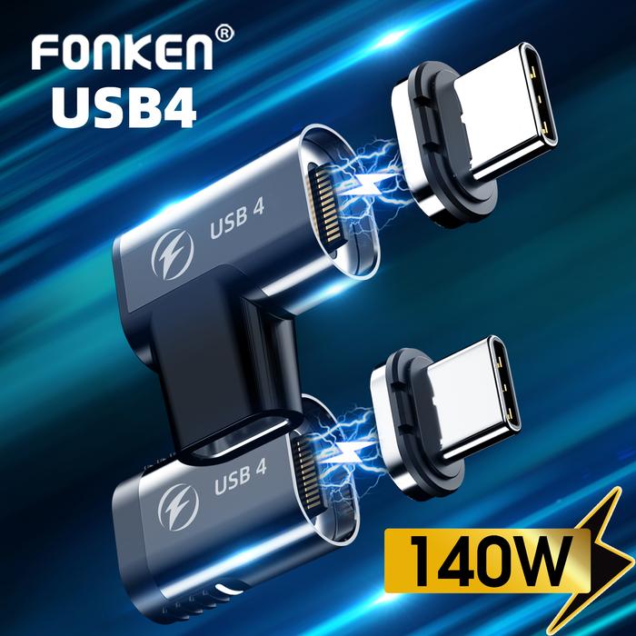 Fonken Usb Type C Magnetic Cable Connector 8K@60Hz 140W 40Gbps USB C