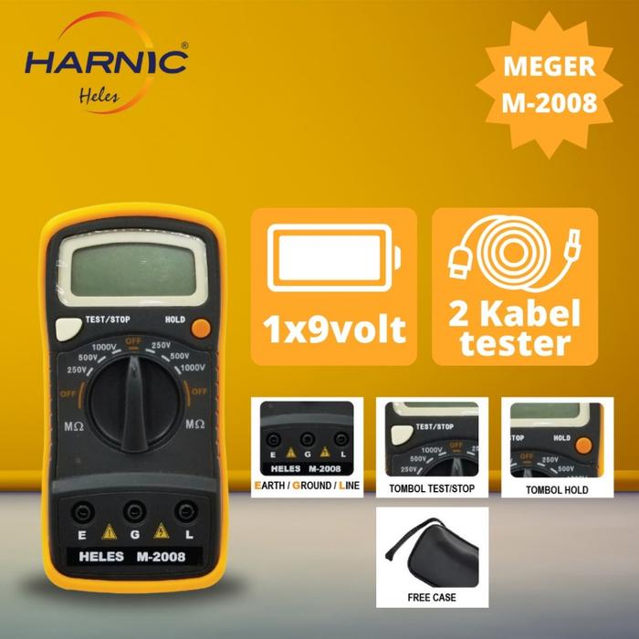 Multi Tester Digital - Digital Insulating Resistance Tester - Alat Merger HELES- M-2008