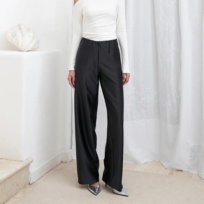 Tan Pants Black Duma Official DumaOfficial Store Ready S M L Celana Satin