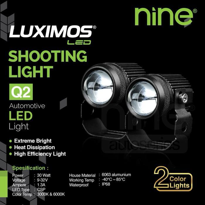 [2PCS] Lampu tembak q2 luximos original nine 2 warna Motorcycle