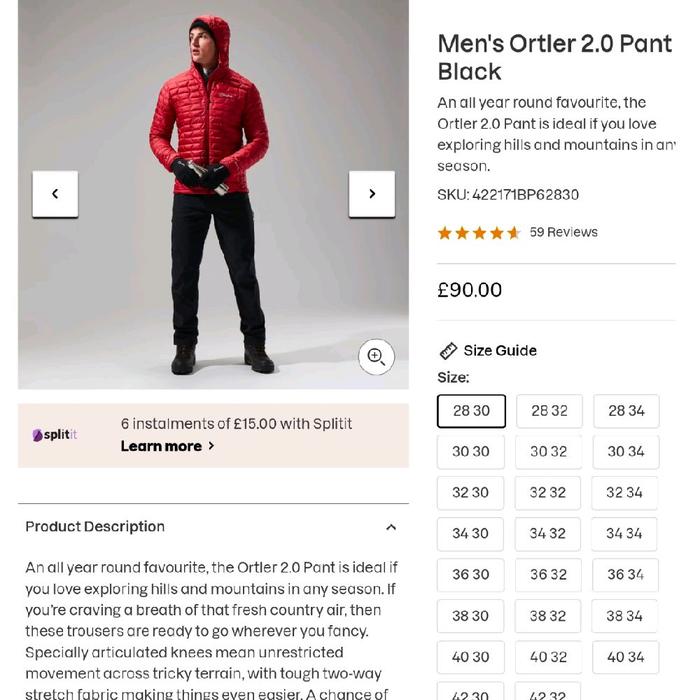 celana berghaus Men's Ortler 2.0 Pant