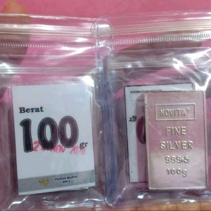 Perak murni batangan NOVITA 100 gr + sertifikat