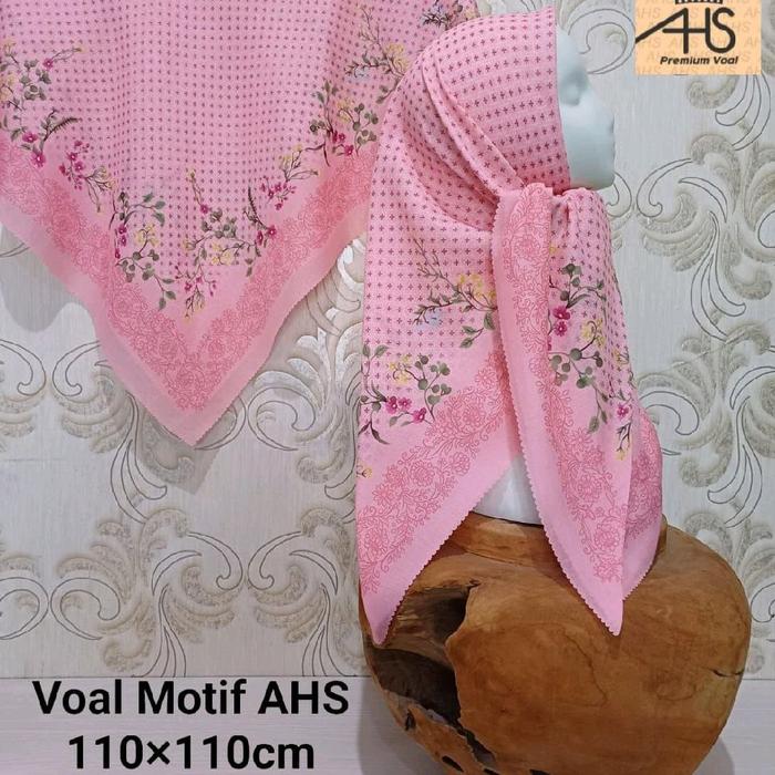 AHS Voal Motif AHS 110x110cm - Kain Voal Premium dengan Desain Bunga Elegan untuk Segala Kesempatan