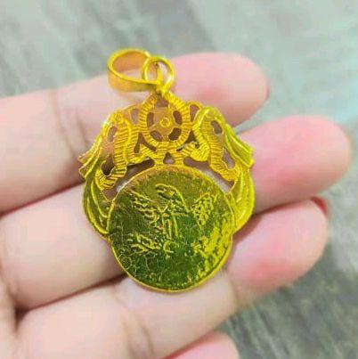 liontin ringgit sudah di lapisi emas 24k dan kristak