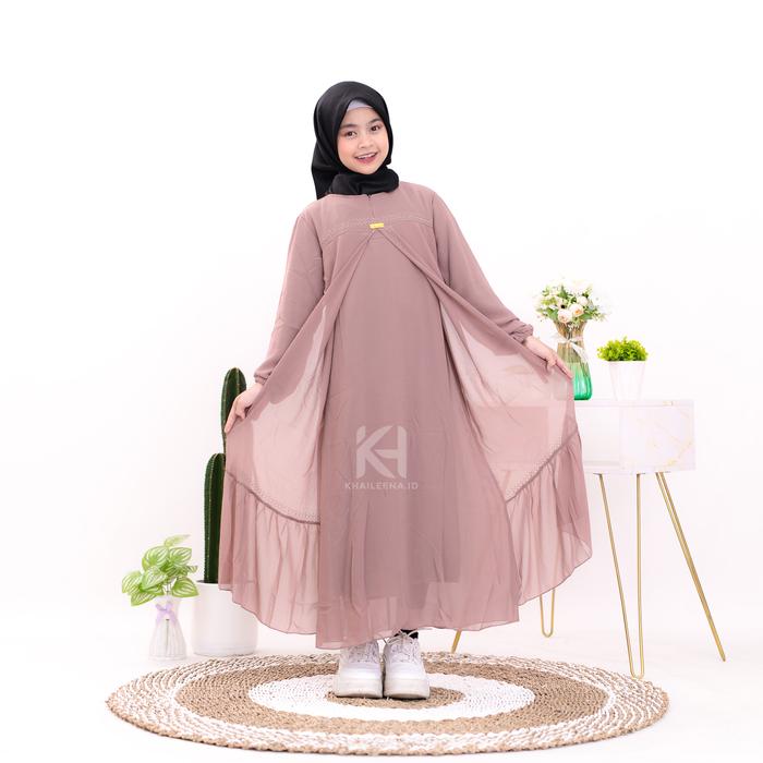 GAMIS ANAK PEREMPUAN TERBARU 2024 YERINDA BUSANA MUSLIM USIA 10 11 12 13 TAHUN 5 VARIAN WARNA Ceruty