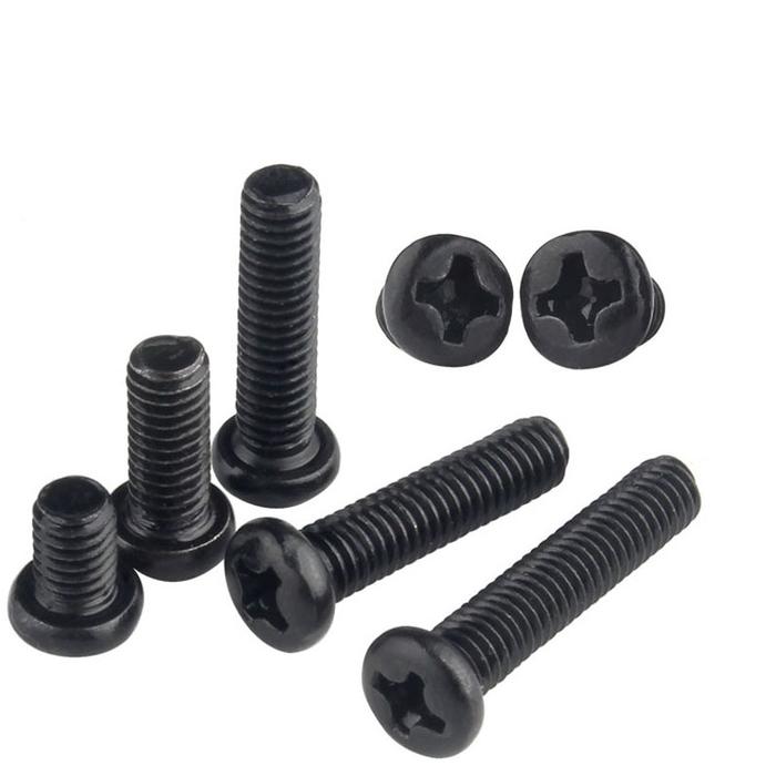 Black Carbon Steel Cross Recessed Pan Head Machine Screw Phillips