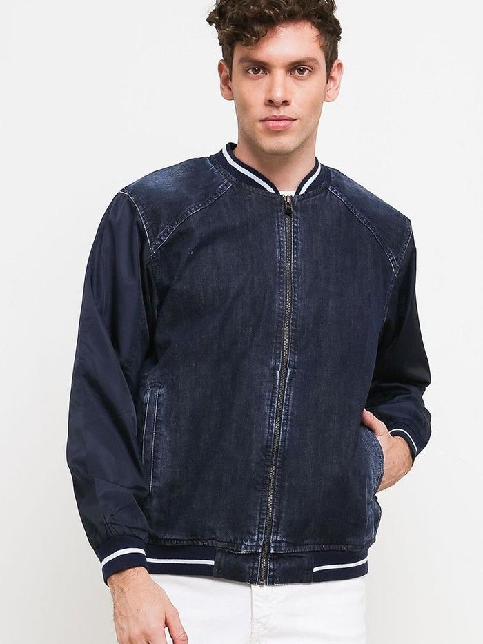 Lois MJF128 Jaket Bomber Denim Pria