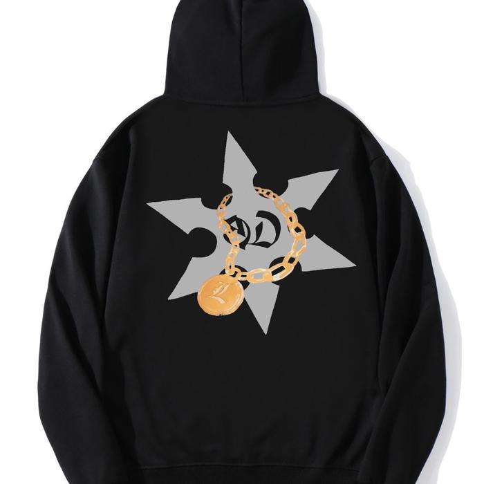 hoodie limbo x gredy dust Sweater Hitam Unisex Fleece gsm 280  Tebal
