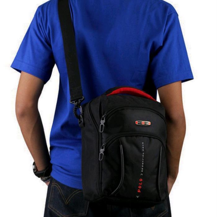 Polo Tas Selempang Pria Model P39120 Tas Tablet 10 Inchi Tas Outdoor Bahan Nilon Waterproof