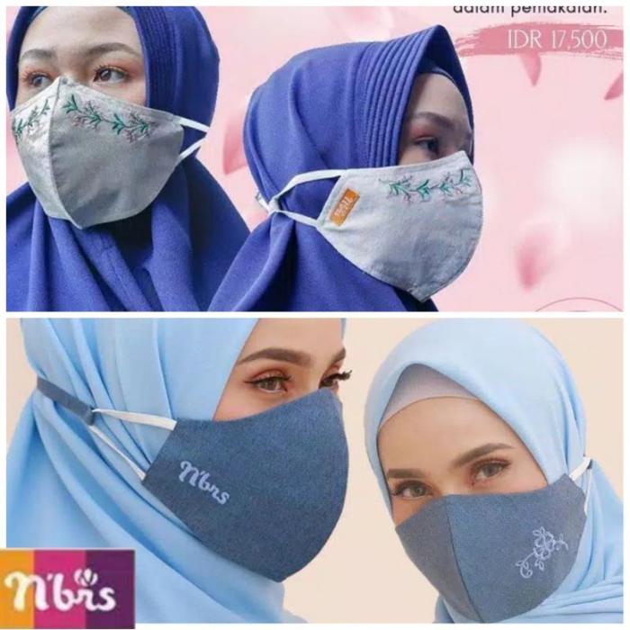 Serba Masker Kain Syal Nibras MCAN MC Bunga Polos
