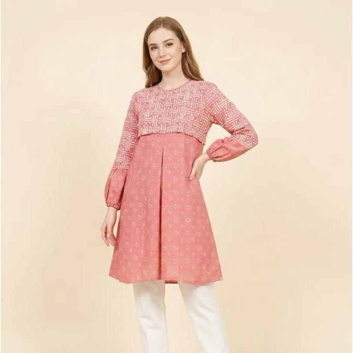 Shanaya Batik Tunik Garutan Seling Batik Cap Solo Model Terbaru Best Seller Katun Motif Seragam dres