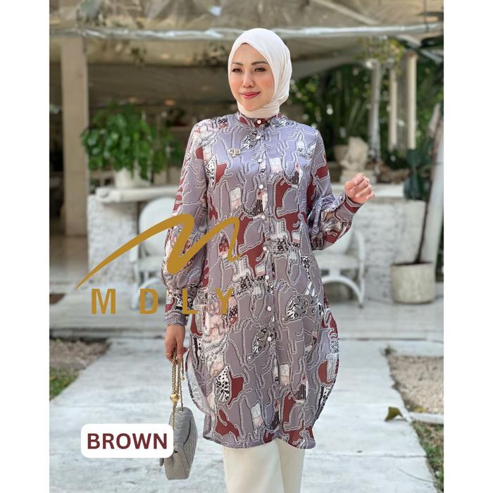 MDLY Baju kemeja atasan wanita Zahira tunik by Mdly