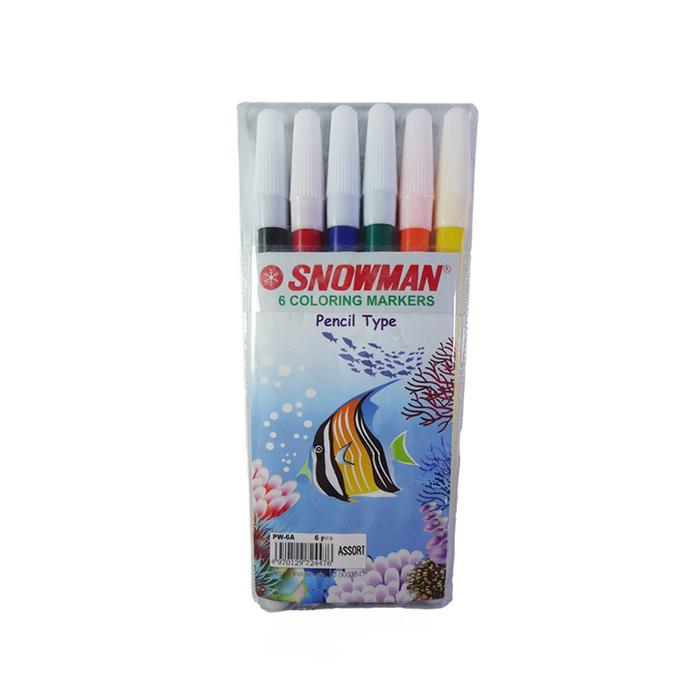 [ SET ] Spidol Kecil - Snowman Marker 6 Warna MURAH!