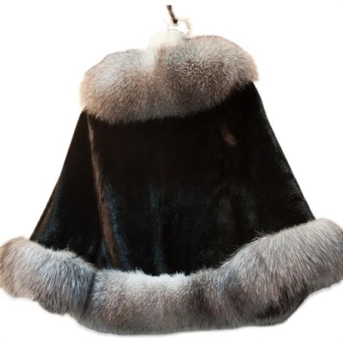 Sleeves Imitation Mink Fur Winter Bride Fox Fur Shawl Wedding Dress Cloak Formal Dress Cheongsam Fur