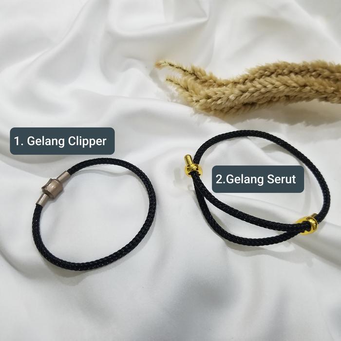 Gelang Tali Inisial Huruf E Elegant Emas Asli