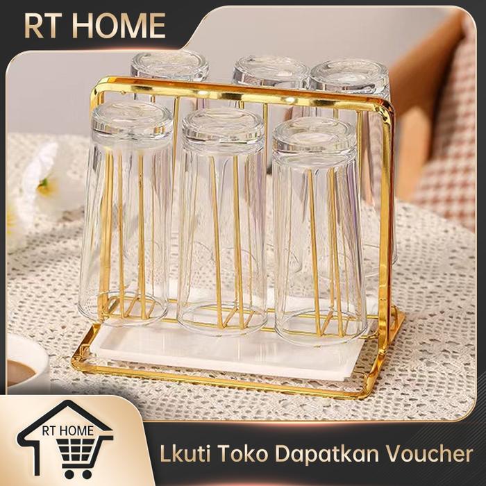 ASLI Gantung Rak Cangkir Stainless Steel Minimalis Rak Gelas Cup er Tiriskan Tempat Gelas Organizer 