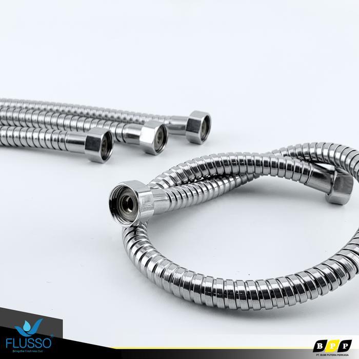 Selang FLEKSIBEL Sambungan Air Panas Dingin Stainless FLUSSO | Selang Water Heater | Selang Kran Was