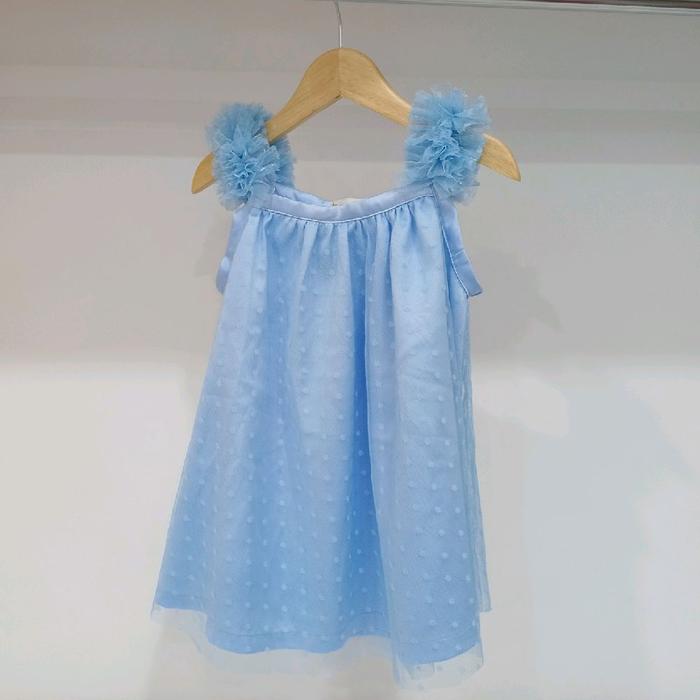 Dress Ckids Tile Dot Biru Anak Perempuan