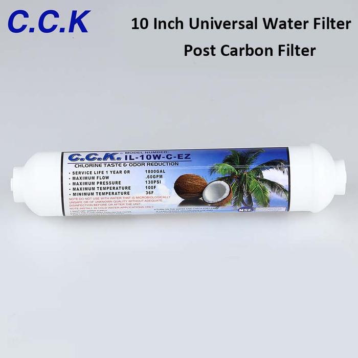 10 Inch Universal C.C.K. T33 Coconut GAC Post Carbon Water Filter
