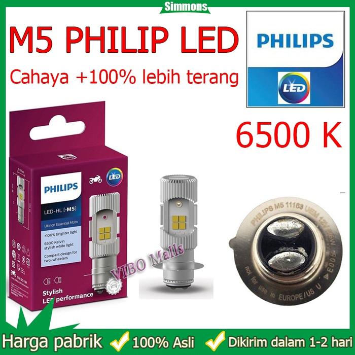 [ORIGINAL 100%] Lampu motor philips Lampu ac dc Lampu led utama depan 2led motor Bebek acdc dan mati