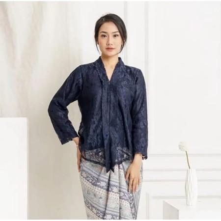 Kebaya Encim Model Brokat / Kebaya Floy Brokat Navy