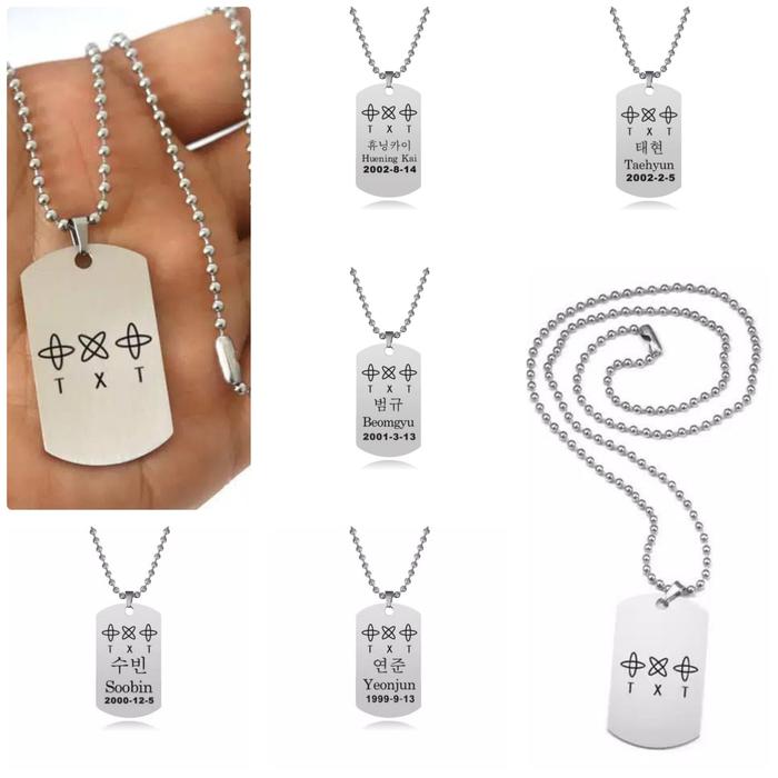 Kalung Rantai KPOP TXT Yeonjun Soobin Beomgyu Taehyun Hueningkai Stainless