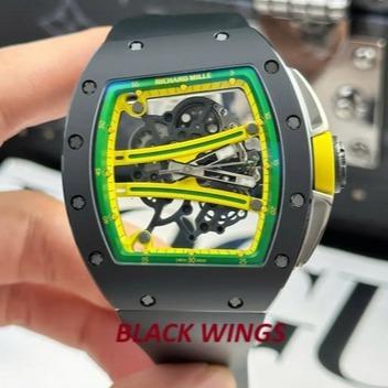 RM61 CERAMIC SWISS RUBBER STRAP AUTOMATIC TRANSPARANT DIAL JAM TANGAN RM 61 AUTOMATIC SWISS SUPER CL