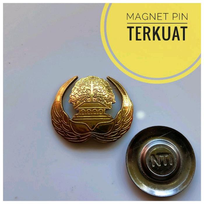 Pin Korpri Kuningan Asli-Pin korpri F-Anti Luntur Selamanya-Double Magnet