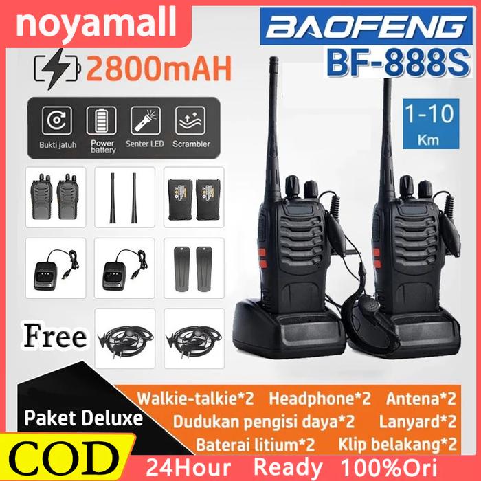 [COD]  NEW HT BAOFENG BF-888S Walkie Talkie HT 10km Max 2800mAH Single Band Wlan UHF 4 Units Handy T