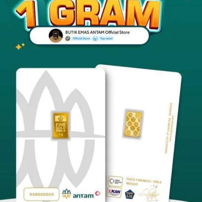 Emas Antam Logam Mulia 24 Karat (99.99%) 1Gram & 5Gram & 10Gram & 50Gram