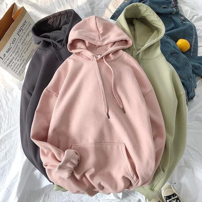 YULIA STORE HOODIE POLOS SWEATER UNISEX WANITA NATRUAL HOODIE OVERSIZE