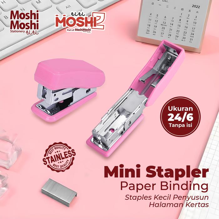 Mini Stapler Paper Binding Portable Staples Kecil Tanpa Isi Penyusun Jilid Halaman Kertas
