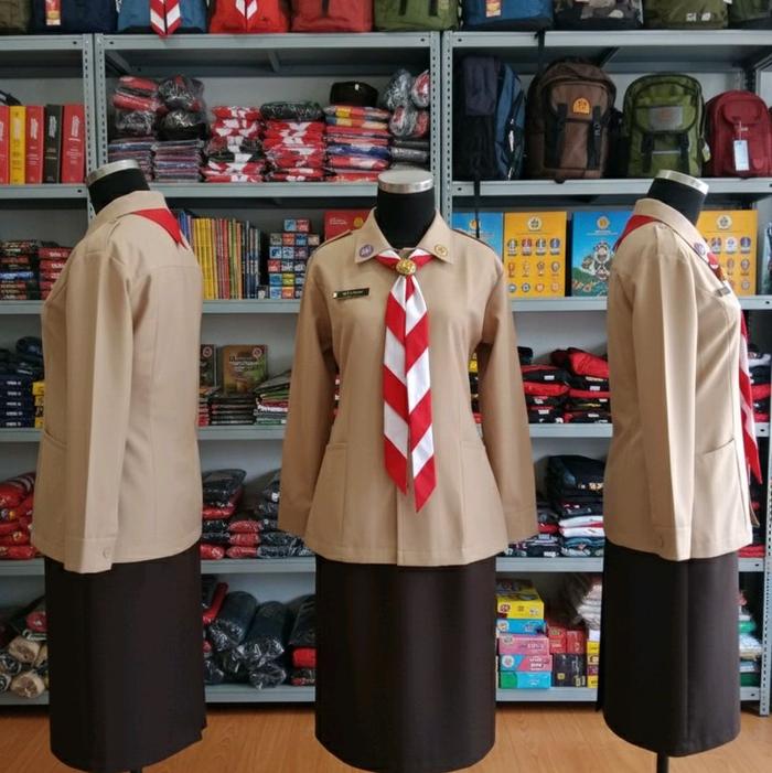 seragam PDH Pramuka Putri untuk golongan Penegak, Pandega, dan Pembina Pramuka Putri berbahan Rapilo