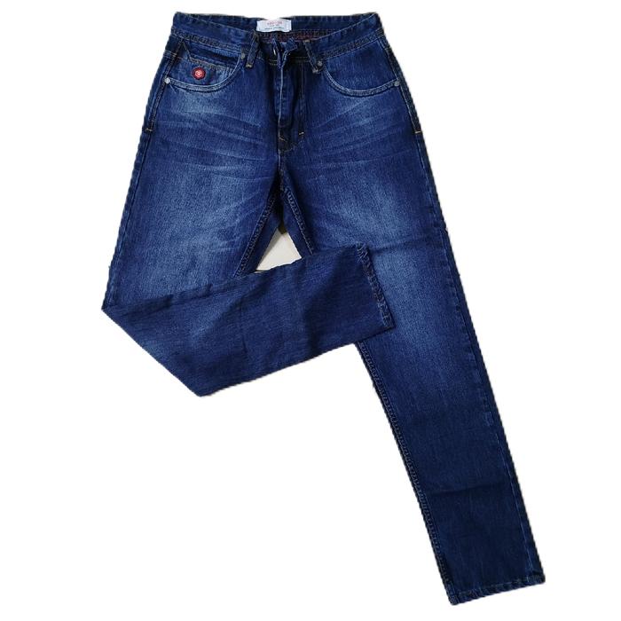 Celana Panjang Ring Standar Pria Denim Biru - Bahan Premium Tahan Lama - Jeans, Distro, Cowok, Hitam