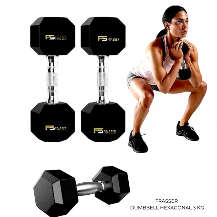 Frasser Dumbell Hexagonal 10 Kg Barbel Dmbhx 05