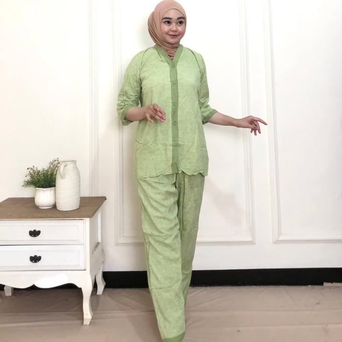 ONESET PIYAMA RAYON SETELAN HOMEDRES SET DAILY  by Batik Putri Diana
