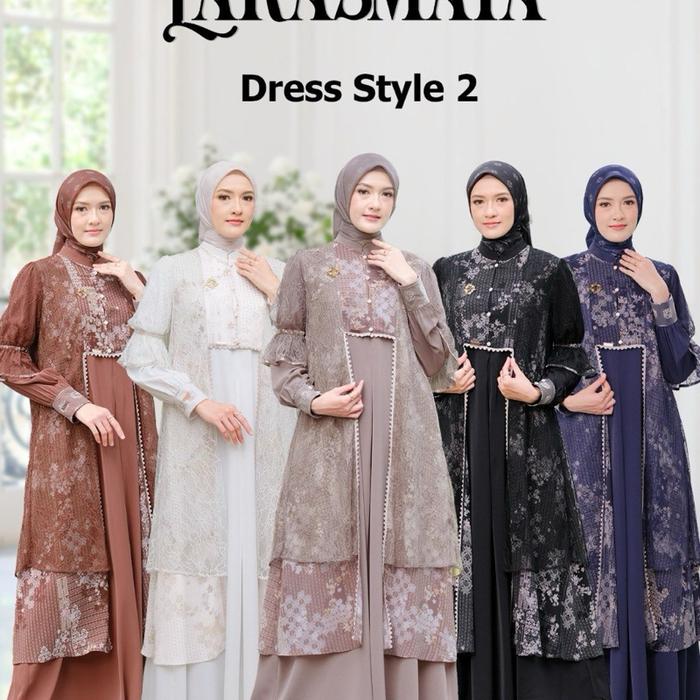 PO LARASMAYA FAMILY SET SARIMBIT LEBARAN 2026 ADEN HIJAB Muslim Keluarga Gamis Couple