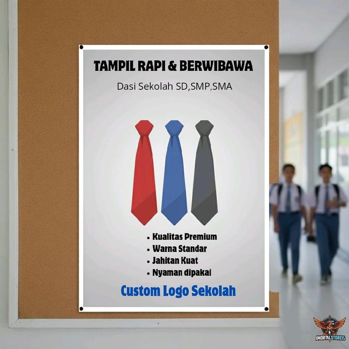Dasi Sekolah Termurah | Dasi SD,SMP,SMA | Dasi Custom Logo Sekolah | Dasi Formal custom Logo - 