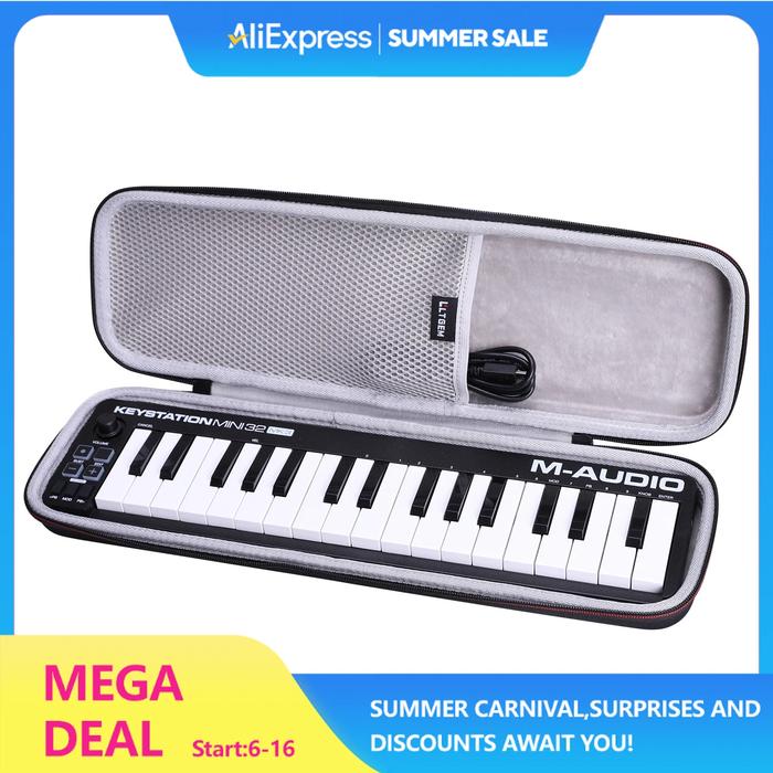LTGEM Waterproof EVA Hard Case for M Audio Keystation Mini 32 MK3 Ultra Portable MIDI Keyboard Contr