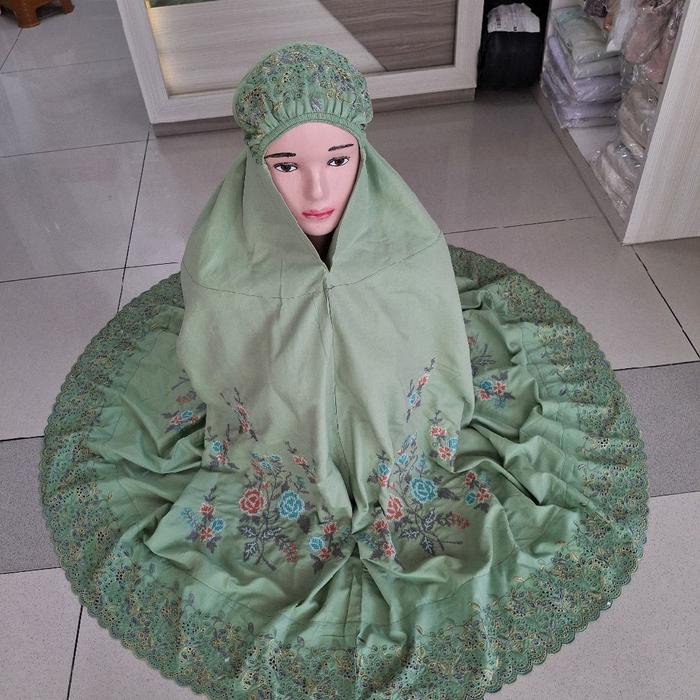 mukena khadijah strimin renda kerancang