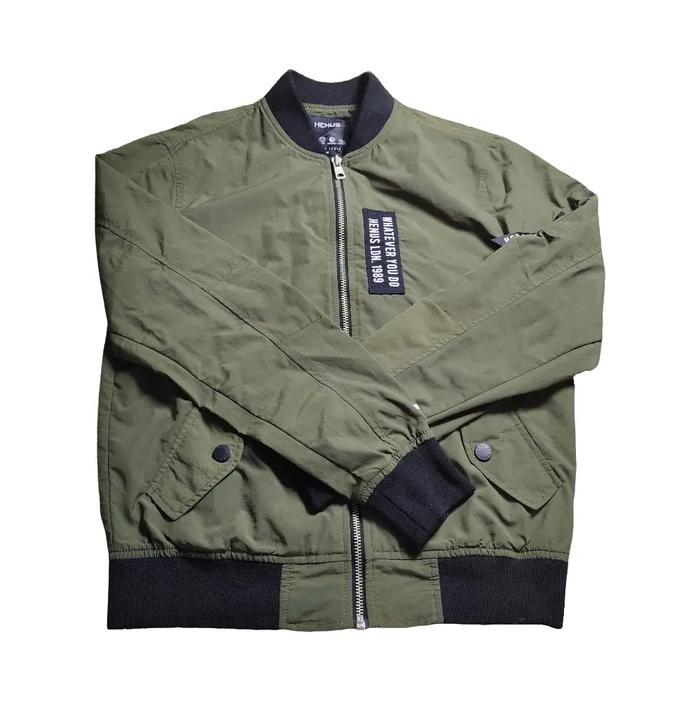 Jaket Bomber Casual Colorblock Hernus Olive Green Thrift Preloved Second Branded
