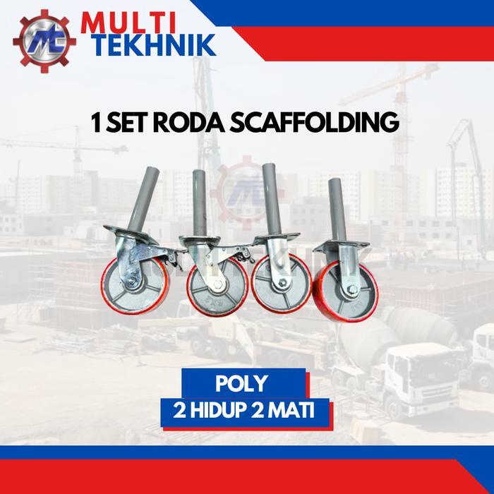 1 SET RODA SCAFFOLDING 6 inch - Karet untuk steger