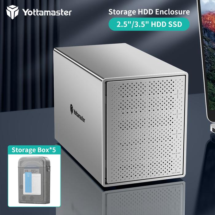 Yottamaster 5 Bay Aluminum 2.5"/3.5" USB3.0 External Hard Drive