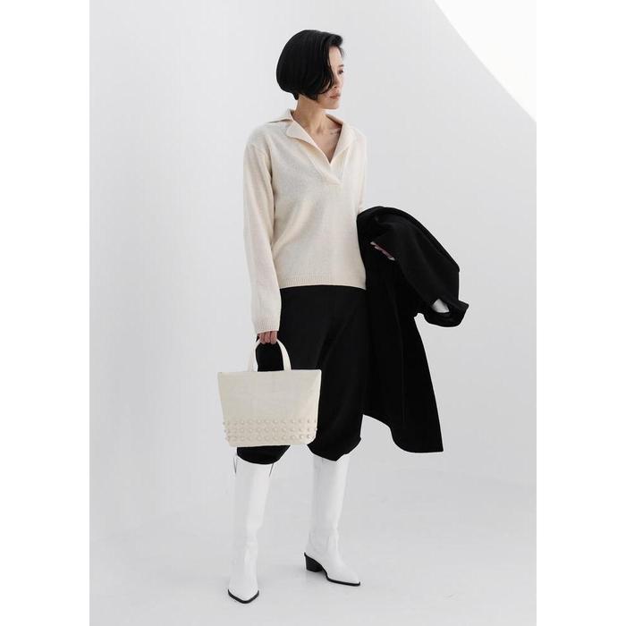 Kwani Stud Tote Bag Cream Small