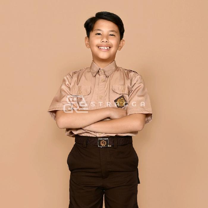 Stragga Uniform Baju Pramuka Lengan Pendek Seragam Sekolah SD SMP SMA Ukuran Standar sampai Jumbo Un