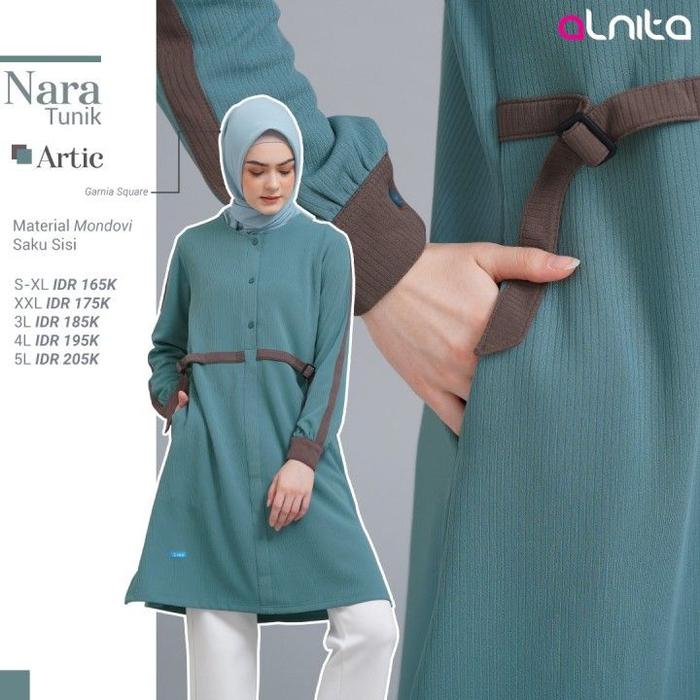 TUNIK ALNITA NARA/ TUNIK SYARI MUSLIMAH / TUNIK BELAH PINGGIR