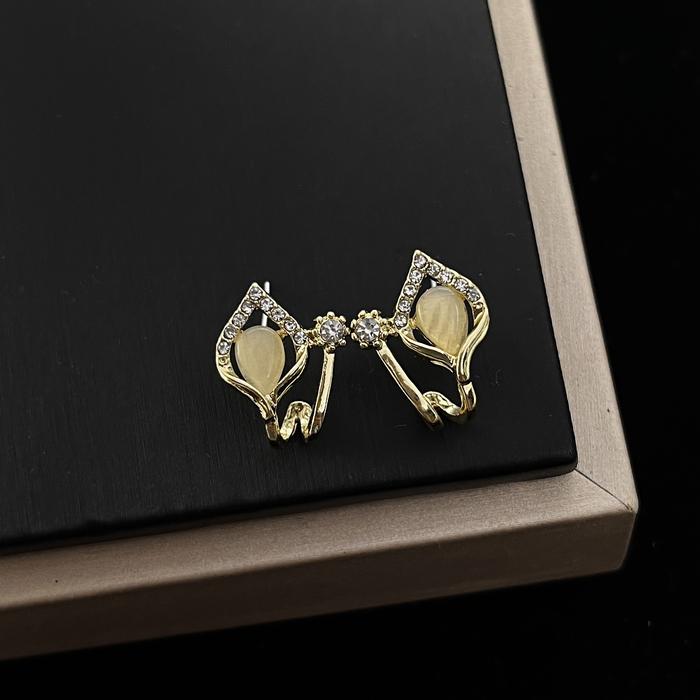 Anting Bulat Emas Tiruan Bunga Mawar Cantik